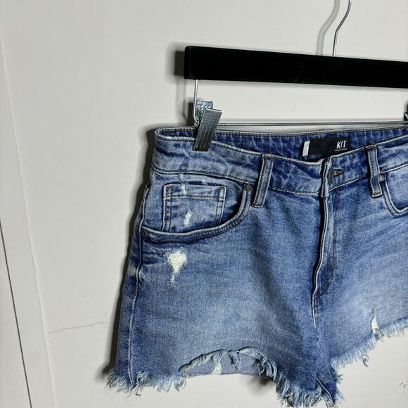 Kut From The Kloth Jane High Rise Short Raw Hem Distressed Women's Size 31 - Picture 10 of 10